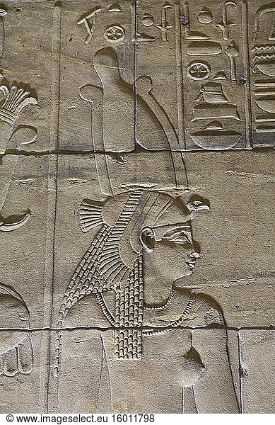 Reliefs im Heiligtum  Tempel der Isis  UNESCO-Weltkulturerbe  Insel Philae  Assuan  Ägypten