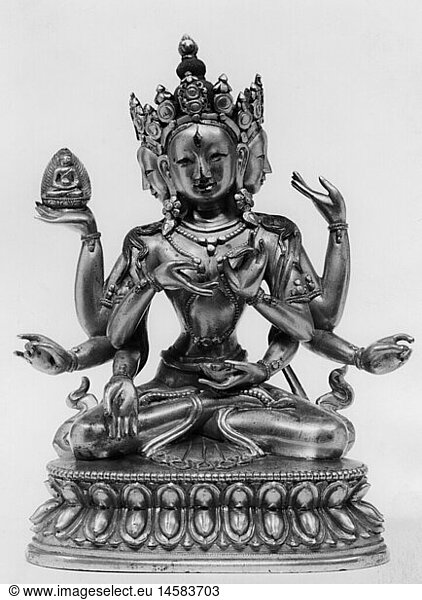 religion  Buddhism  Lamaism  Ushnishavijaya  popular goddess of a long life and of satori  statue  mother of all Buddhas  arms  fine arts  religious art  sculpture  sculptures  statue  statues  object  objects  stills  clipping  cut out  cut-out  cut-outs  historic  historical