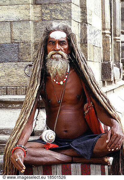 Religious man in Katmandu Nepal