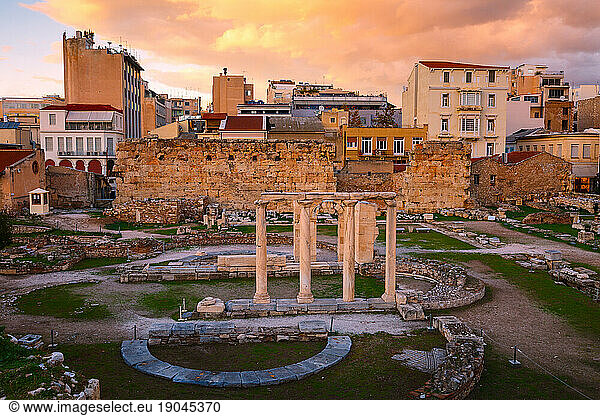Remains of Hadrian's Librari in Monastiraki neighborhood of Plaka.