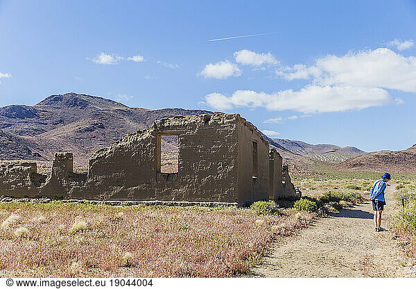 Remains of old adobe buildings at Fort Churchill State Historic Park  Silver Springs  Nevada  USA