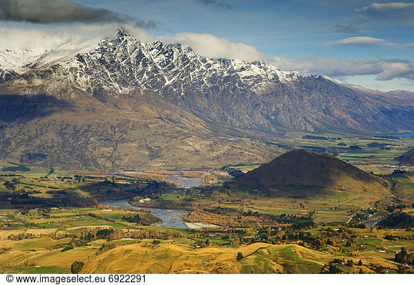 Remarkable Mountains and Valley  Queenstown  Otago  South Island  New Zealand