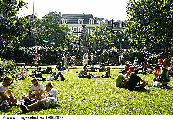 Rembrandtplein  Amsterdam  Holland.