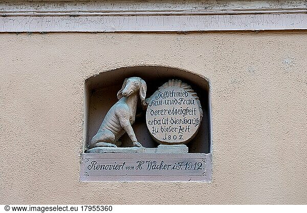 Renovation of a house in Wertheim am Main  Baden-Württemberg  Germany  inscription  Europe