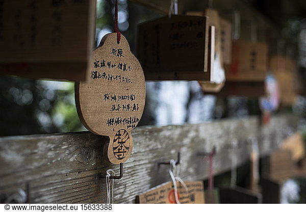 Requests and offerings in a temple in Tokyo  Japan