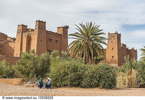 Residenz der Kasbah Ait Benhaddou  Hoher Atlas  Ksar Ait Benhaddou  Provinz Ouarzazate  Souss-Massa-Draâ  Marokko  Afrika