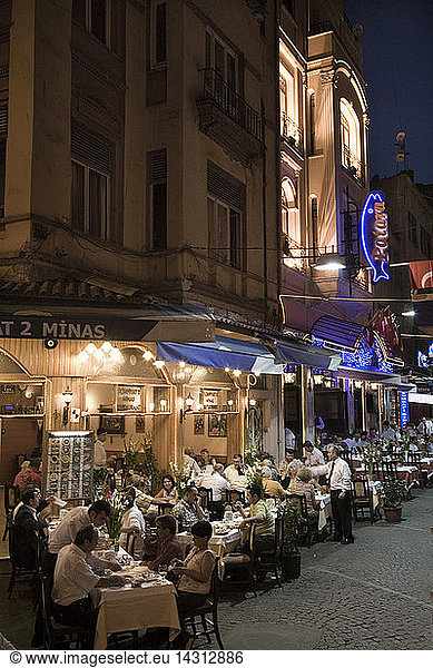 Restaurants,  Kumkapi district,  Istanbul,  Turkey,  Europe.