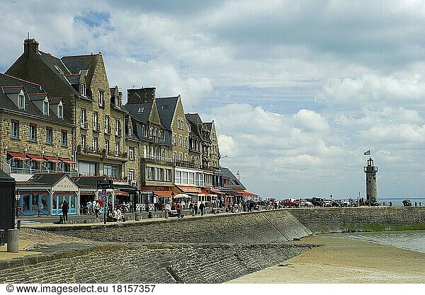 Restaurants and quay  Cancale  Brittany  France  Europe