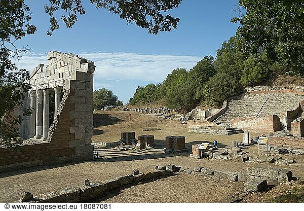 Restauriertes Monument der Agonotheten  Bestandteil des Buleuterion  Tempel  Odeon  Ruinenstätte Apollonia  Fier  Albanien  Europa