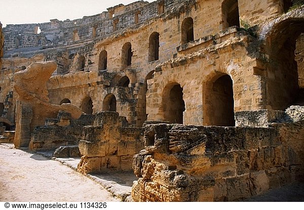 Reste der römischen Amphitheater (III. Jahrhundert)  UNESCO-Welterbe-Objekt  El Jem  Tunis