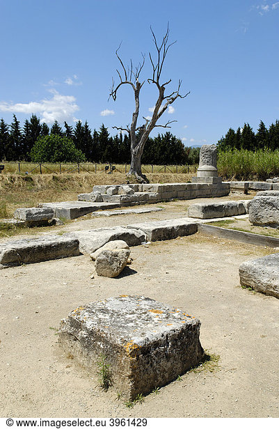Reste des Zeus-Tempels der antiken Stadt Locroi  Locri  Kalabrien  Italien  Europa