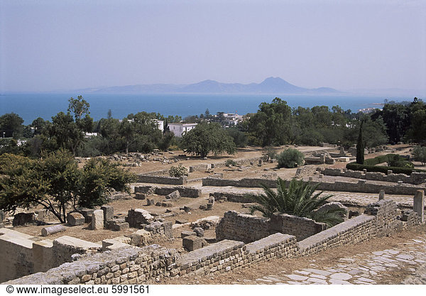 Reste von römischen Villen  Carthage  UNESCO Weltkulturerbe  Tunesien  Nordafrika  Afrika