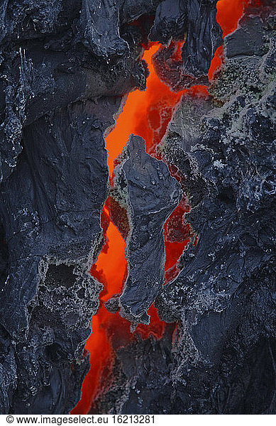 Reunion Island  Piton de la Fournaisse Volcano  lava flow