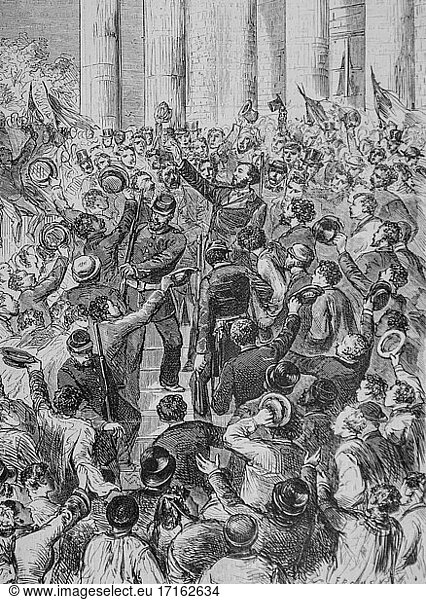 Revolution vom 4. September  das Volk und die Nationalgarde von Paris betreten die gesetzgebende Körperschaft  das illustre Universum  Herausgeber Michel Levy 1870.