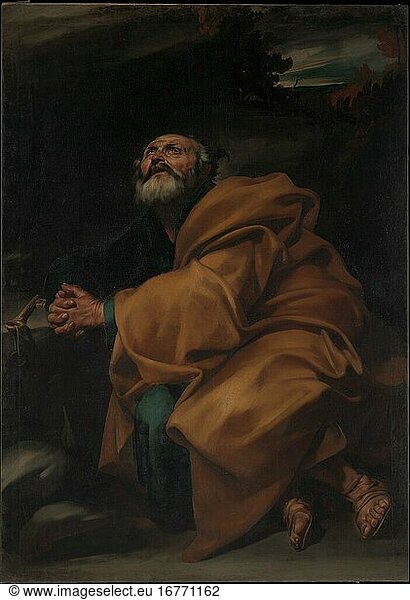 Ribera  Jusepe de (called Lo Spagnoletto) 1591–1652. The Tears of Saint Peter  Painting  ca. 1612–1613. Oil on canvas  161.9 × 114.3 cm.
Inv. Nr. 2012.416
New York  Metropolitan Museum of Art.