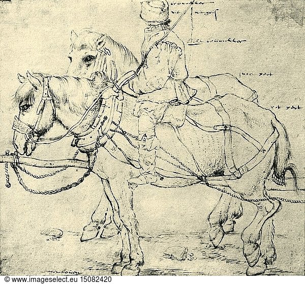 Rider and two horses  1559-1563  (1943). Creator: Pieter Bruegel the Elder.