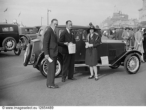 Riley Monaco-Limousine bei der Southport Rallye 1928. Künstler: Bill Brunell.