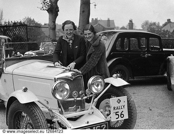Riley Sprite von Kay Hague bei der RAC Rallye 1938. Künstler: Bill Brunell.