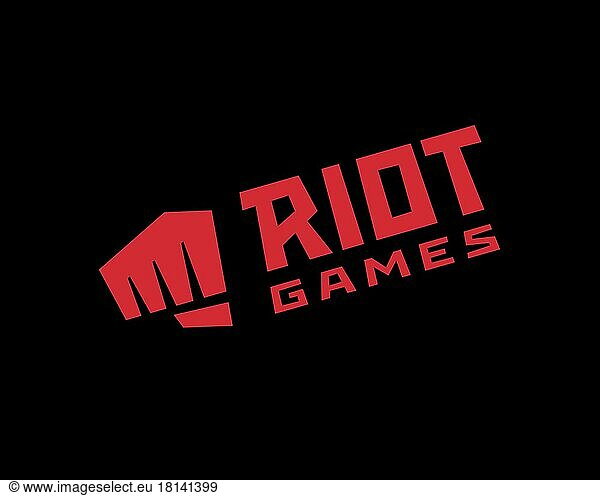 Riot Games  gedrehtes Logo  Schwarzer Hintergrund