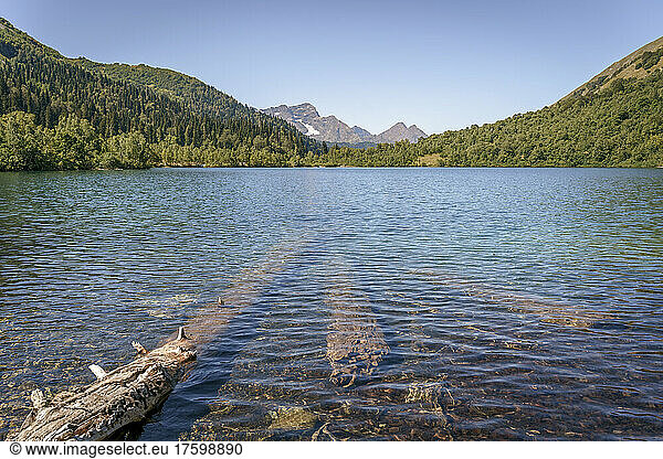 Rippled lake and mountains at Caucasus  Russia