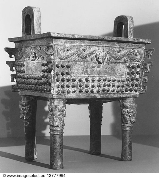 Ritualgefäß  China  Shang-Periode: Shang-Dynastie  ca. 1600 1027 v. Chr. Material: Bronze. Credit: werner Forman Archive/ Private Collection.