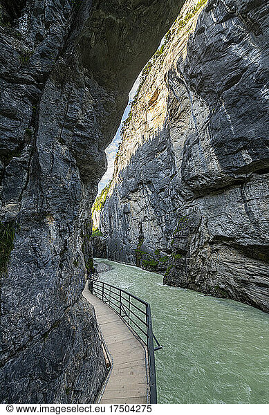 River flowing through Aare gorge at Meiringen  Bernese Oberland  Switzerland