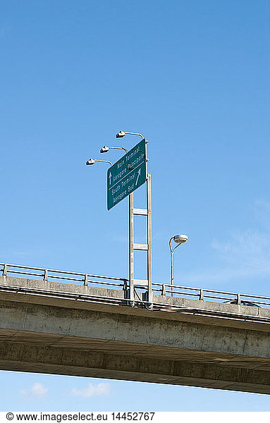 Road Sign on an Overpass