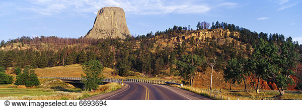 Road to Devils Tower Crossing Belle Fourche River