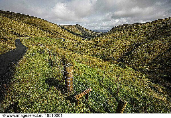 Roadway along the hills of Northern Ireland