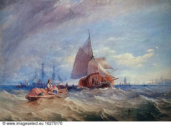 Robins Thomas Sewell - Schifffahrt vor Margate - Britische Schule - 19. Jahrhundert.