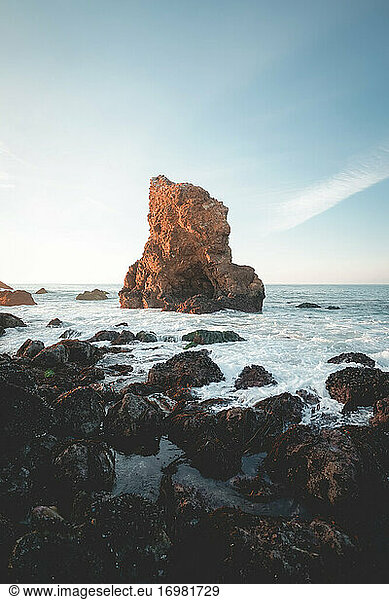Rock formation in california sea