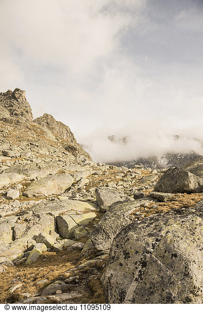 Rock formation on mountain  Austrian Alps  Zirmsee  Carinthia  Austria