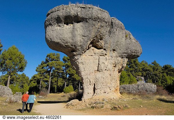 Rock formations at the Enchanted City (Â¥La Ciuda EncantadaÂ¥). Cuenca province  Castilla-La Mancha  Spain.