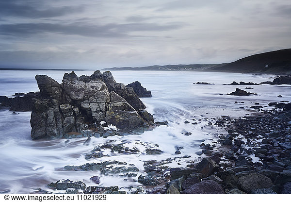 Rocks and ocean  Devon  United Kingdom