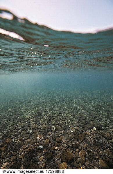 Rocks on ocean floor undersea Rocks on ocean floor undersea,color image ...