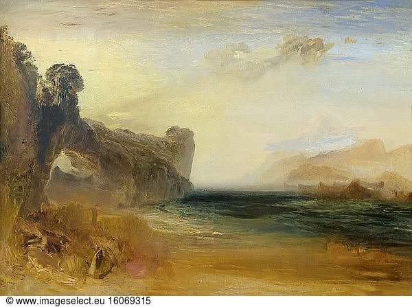 Rocky Bay with Figures  by JMW Turner  circa 1830 .