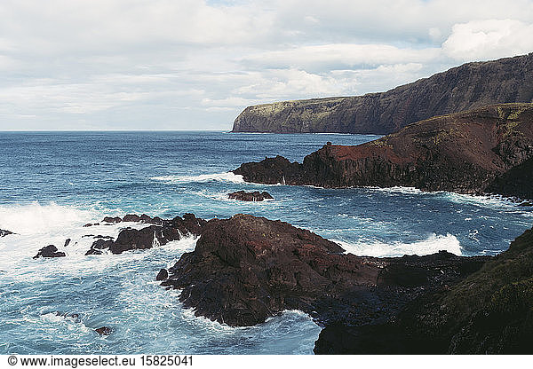 Rocky coastline  Sao Miguel Island  Azores  Portugal