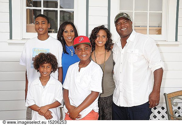 Rodney Peete Jr.  Roman Peete  Holly Robinson Peete  Robinson Peete  Ryan Elizabeth Peete and Rodney Peete arrive at HollyRod Foundation's 4th Annual 'My Brother Charlie' Carnival at Culver Studios on August 3  2013 in Culver City  California.