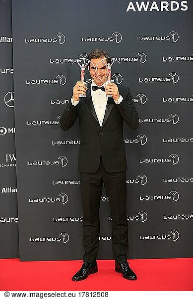 Roger Federer  Tennisspieler Nummer 1 der Welt  hält mit Sportsman und Comeback Award nun den Rekord für die meisten Laureus-Auszeichnungen  Preisverleihung Laureus Awards 2018 im Sporting  Fürstentum Monaco