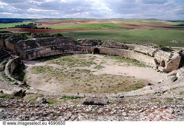 Roman amphitheather  Segobriga archeological site. Cuenca province  Castilla-La Mancha. Spain