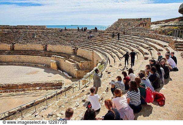 Roman Amphitheatre,  UNESCO World Heritage,  Tarragona City,  Catalonia,  Spain,  Europe