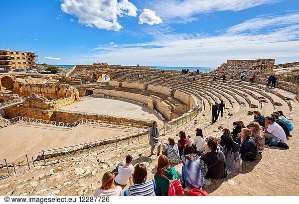 Roman Amphitheatre UNESCO World Heritage Tarragona City Catalonia Spain Europe
