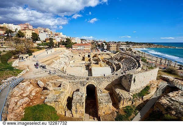 Roman Amphitheatre  UNESCO World Heritage  Tarragona City  Catalonia  Spain  Europe
