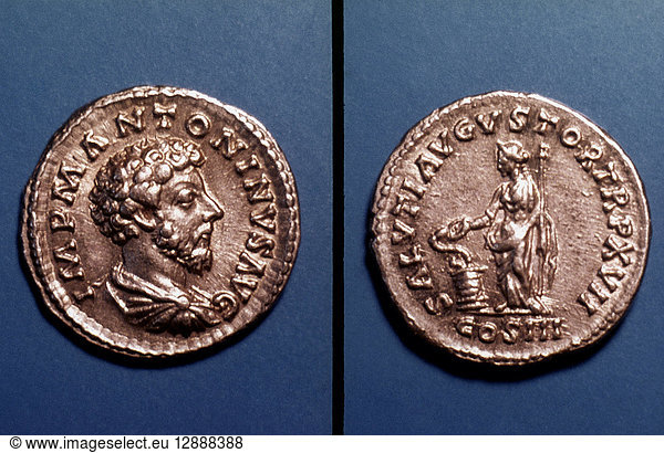 ROMAN COIN: MARCUS AURELIUS. Marcus Aurelius (161-180) on a Roman gold ...