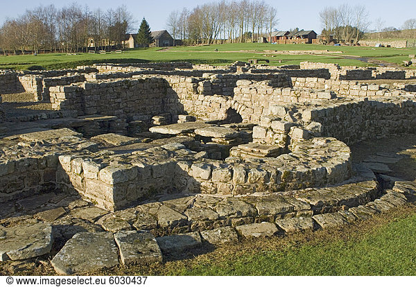 Roman Fort und Siedlung am Vindolanda  Südseite der Roman Wall  UNESCO Weltkulturerbe  Northumbria  England  Vereinigtes Königreich  Europa