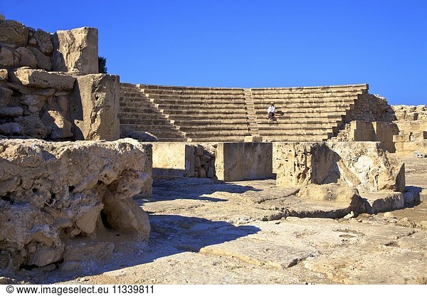 Roman Odeon  Kato Paphos Archaeological Park  UNESCO World Heritage Site  Paphos  Cyprus  Eastern Mediterranean  Europe