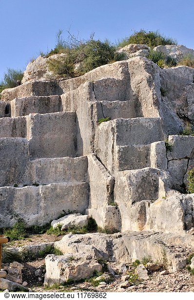 Roman quarry of Mèdol. Tarragona  Catalonia  Spain.