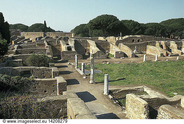 roman ruins  ostia antica  italy