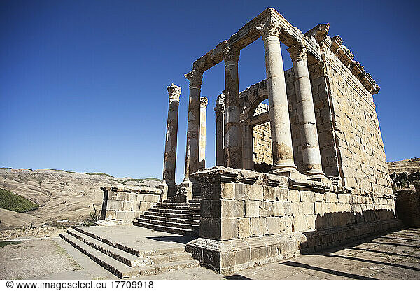 Roman Ruins  View Of Severan Temple; Djemila  Algeria