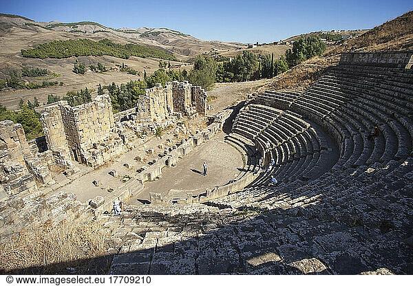 Roman Ruins  View Of The Theatre; Djemila  Algeria